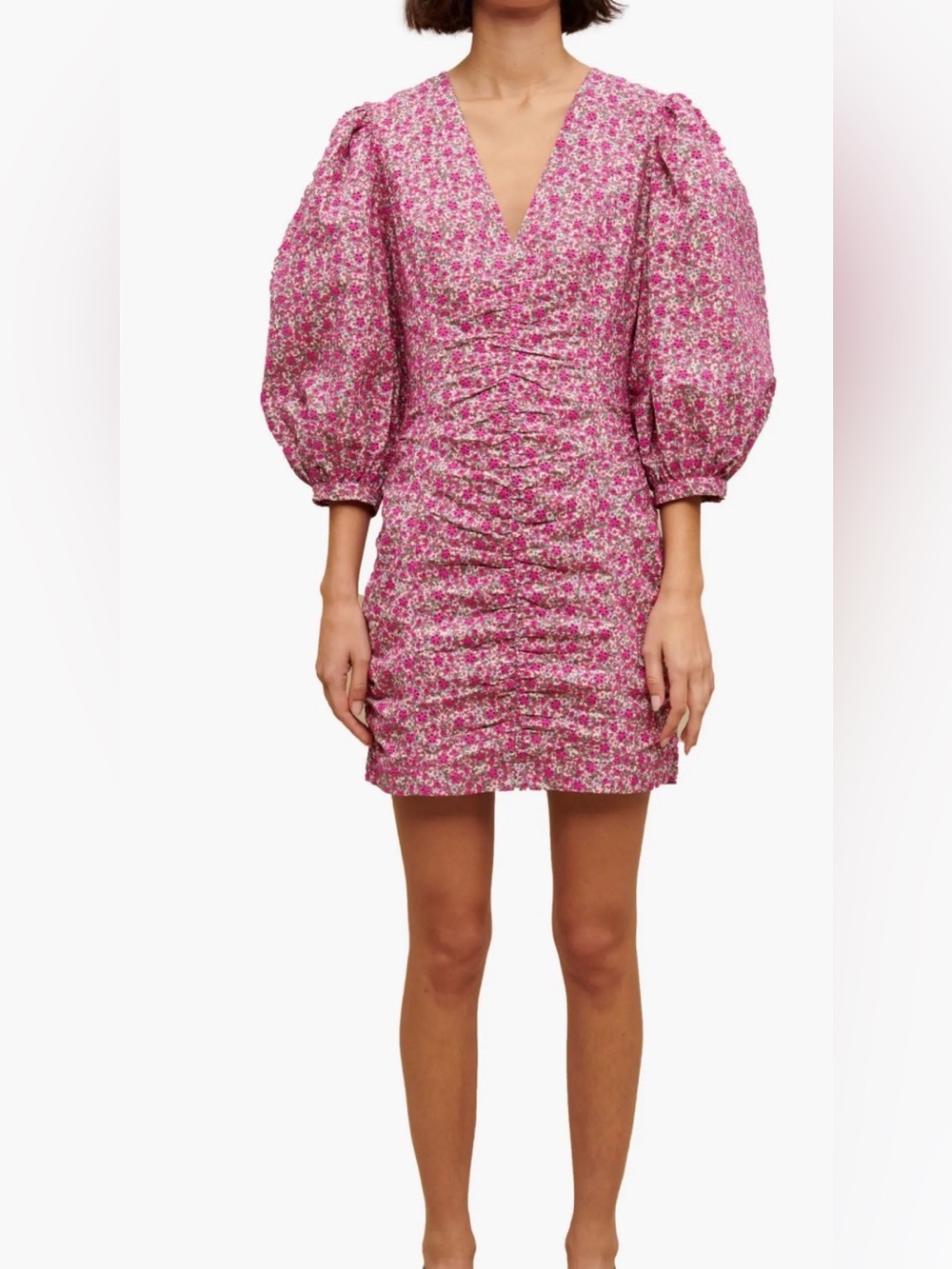 NWT Maje Ryad Floral Puff Sleeve Cotton
Dress